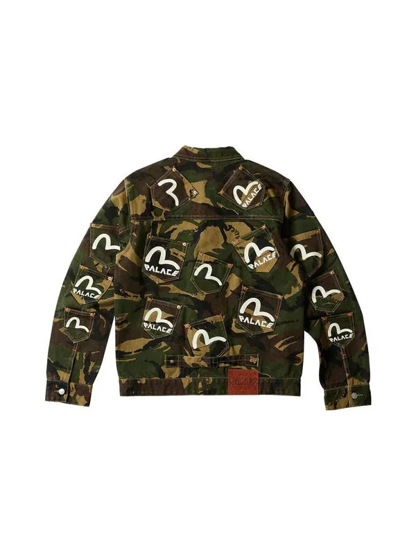 Куртка x evisu type one denim jacket 'camo' Palace — изображение 2 из 2, зеленый