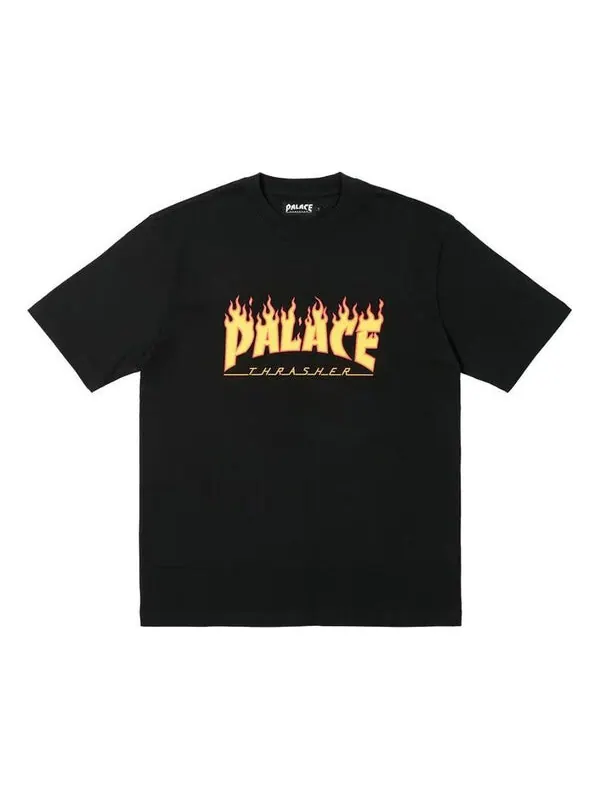 Футболка x thrasher t-shirt 'black' Palace — изображение 1 из 1, черный