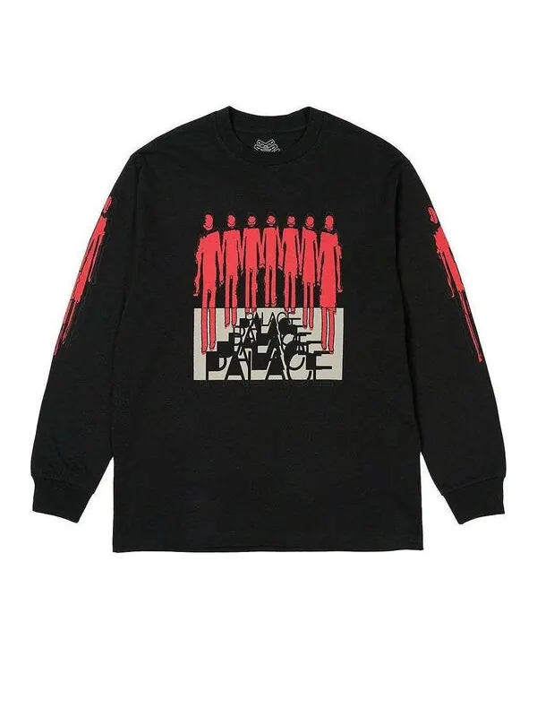 Футболка repeater longsleeve t-shirt 'black' Palace — изображение 1 из 2, черный