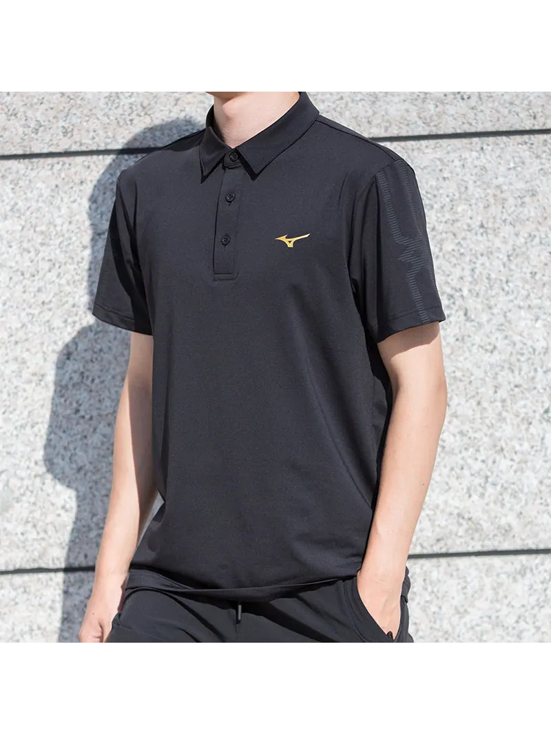 Поло Mizuno Quick Dry Polo Shirt 'Black' — изображение 3 из 6, черный
