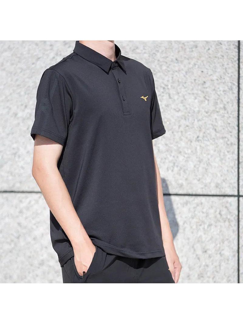 Поло Mizuno Quick Dry Polo Shirt 'Black' — изображение 5 из 6, черный