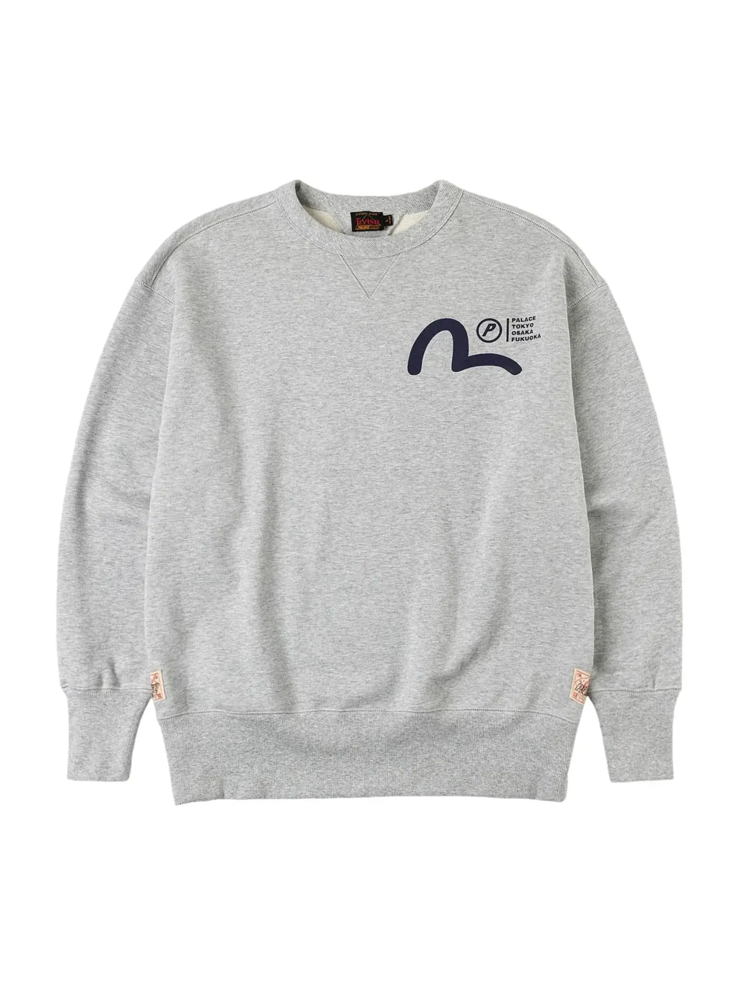 Свитшот Palace x Evisu Multi-City Seagull Logo 'Grey Marl' — изображение 2 из 2, серый