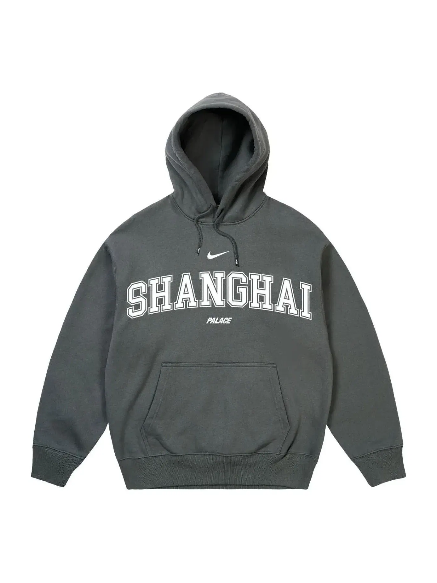 Мужское худи с принтом Palace x Nike Shanghai Grey — изображение 1 из 1, серый
