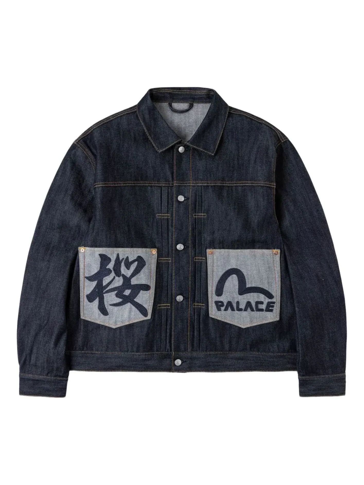 Джинсовая куртка Palace x EVISU Type 2 'Indigo' — изображение 1 из 2, темно-синий