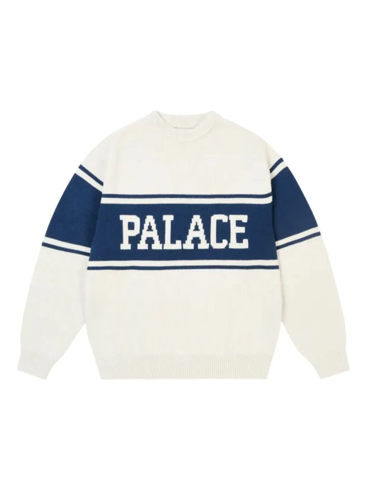 Вязаный свитер в полоску Palace College, белый, P30KW046 — изображение 1 из 1
