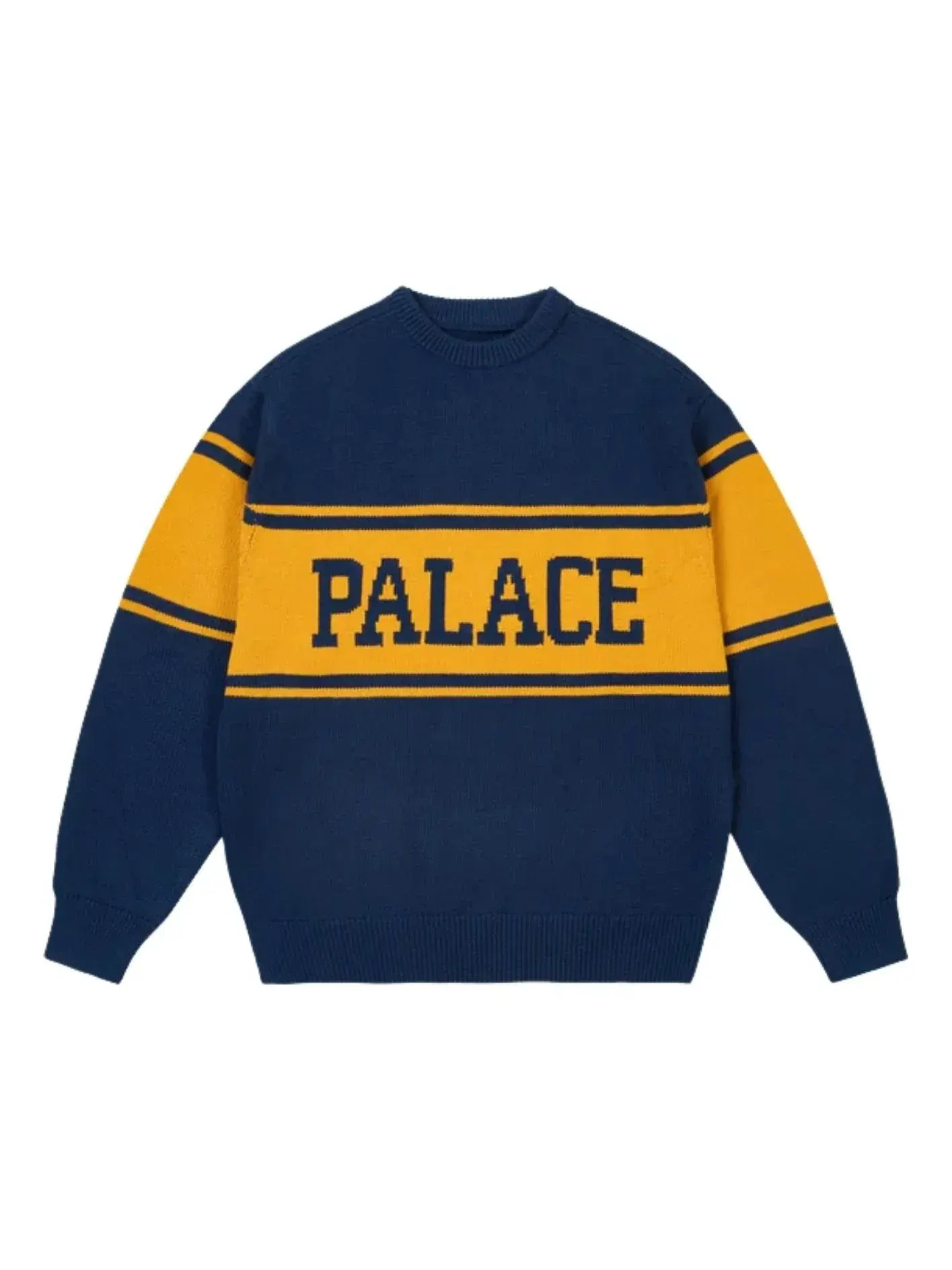 Вязаный свитер в полоску Palace College, темно-синий, P30KW047 — изображение 1 из 1