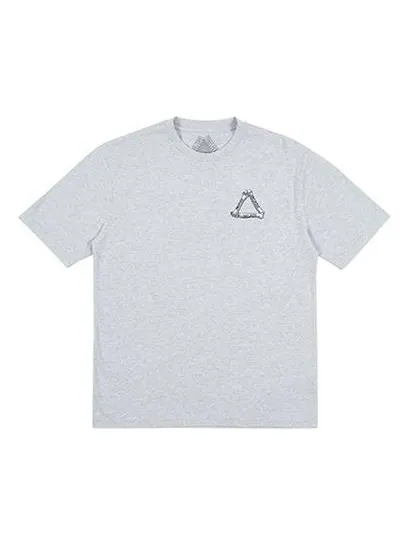 Футболка PALACE Bones Grey Marl Logo Printing Short Sleeve Unisex Gray — изображение 1 из 2, серый