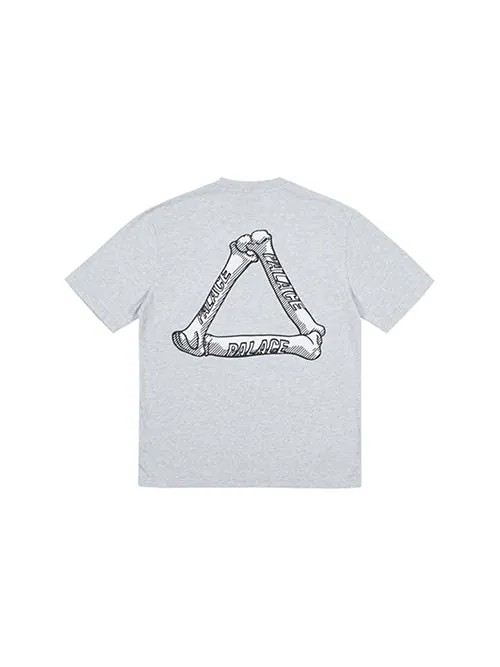 Футболка PALACE Bones Grey Marl Logo Printing Short Sleeve Unisex Gray — изображение 2 из 2, серый