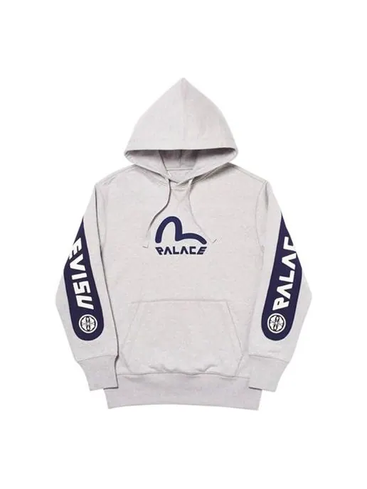Худи PALACE x EVISU Logo Unisex Gray — изображение 1 из 2, серый
