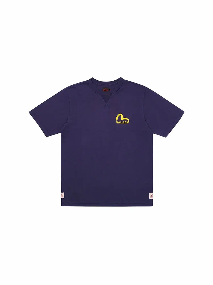 Футболка PALACE x EVISU PALACE Evisu Chest Logo Short Sleeve Unisex Blue — изображение 2 из 2, синий желтый
