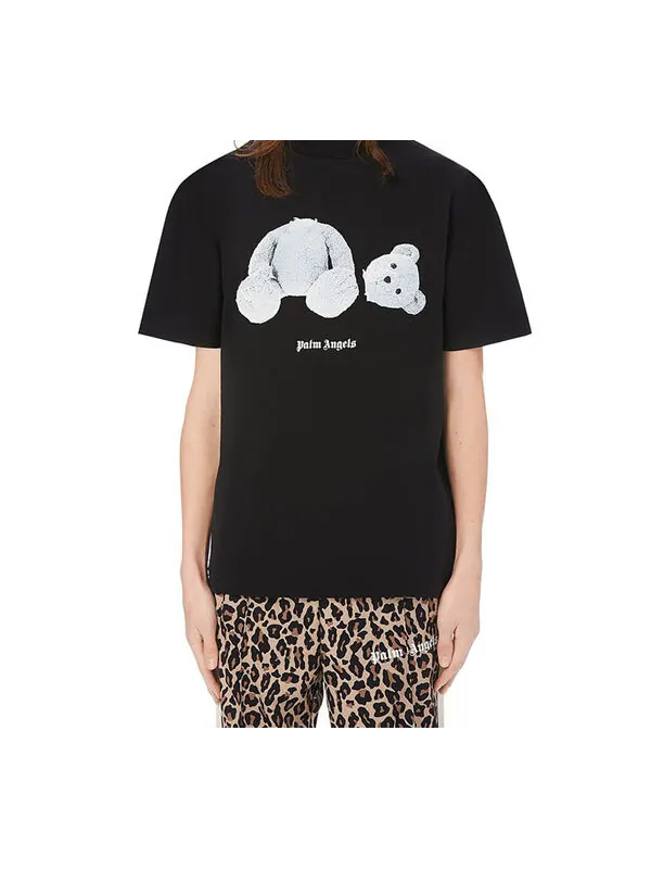 Футболка ice bear tee 'black white' Palm Angels — изображение 3 из 4, черный/белый