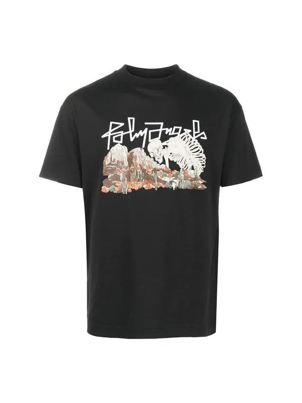 Футболка desert skull t-shirt 'black' Palm Angels — изображение 1 из 3, черный