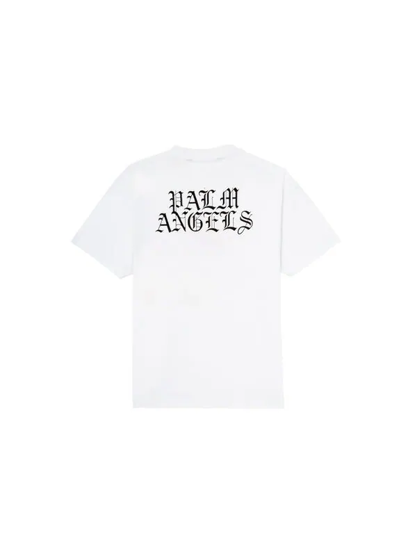 Футболка burning head short-sleeve t-shirt 'white/yellow' Palm Angels — изображение 2 из 4, белый