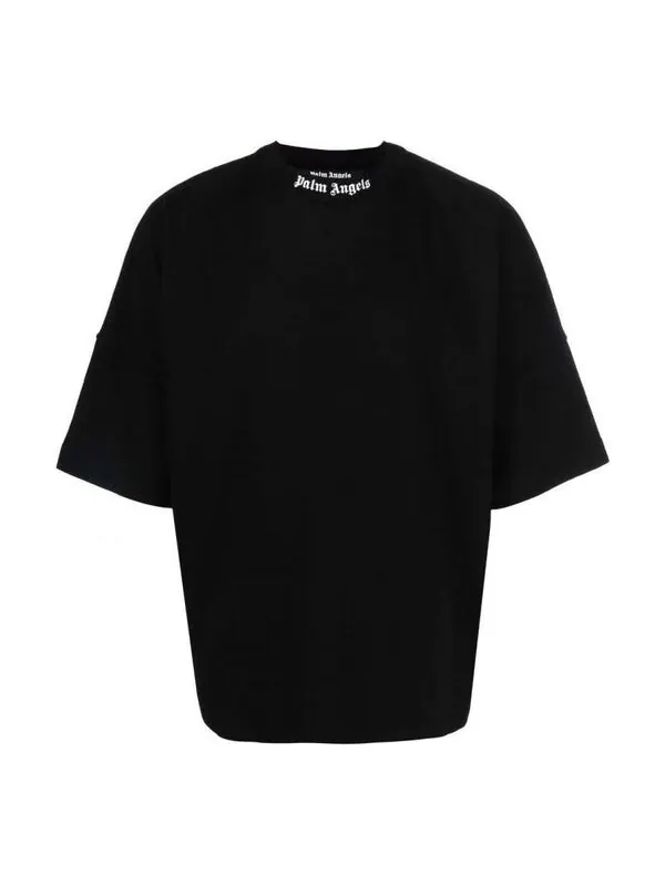 Футболка classic logo over tee 'black white' Palm Angels — изображение 1 из 3, черный/белый