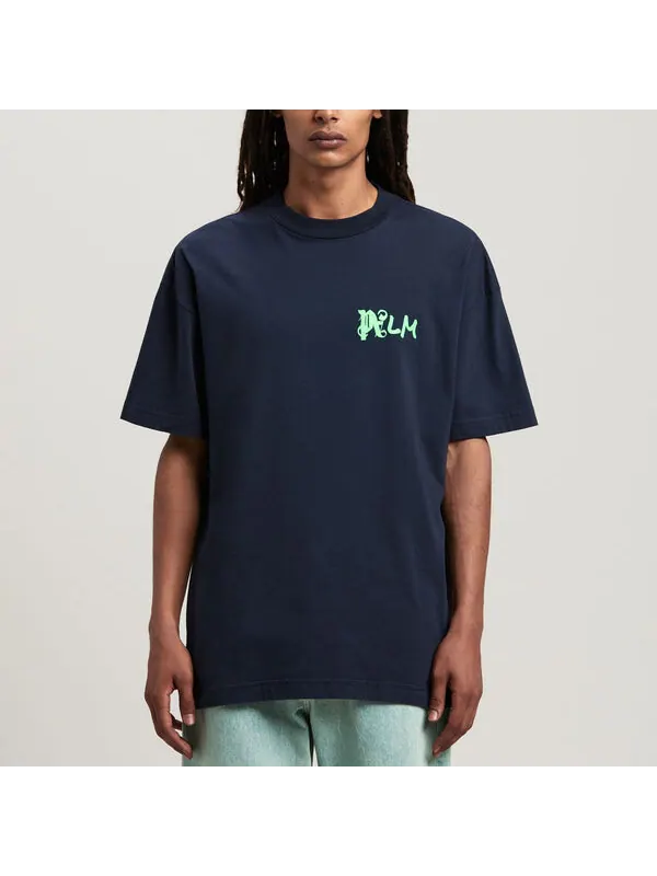 Футболка i am lost t-shirt 'navy blue' Palm Angels — изображение 2 из 4, темно-синий