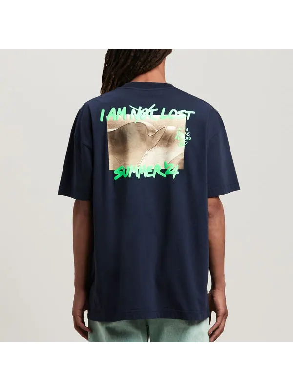 Футболка i am lost t-shirt 'navy blue' Palm Angels — изображение 3 из 4, темно-синий