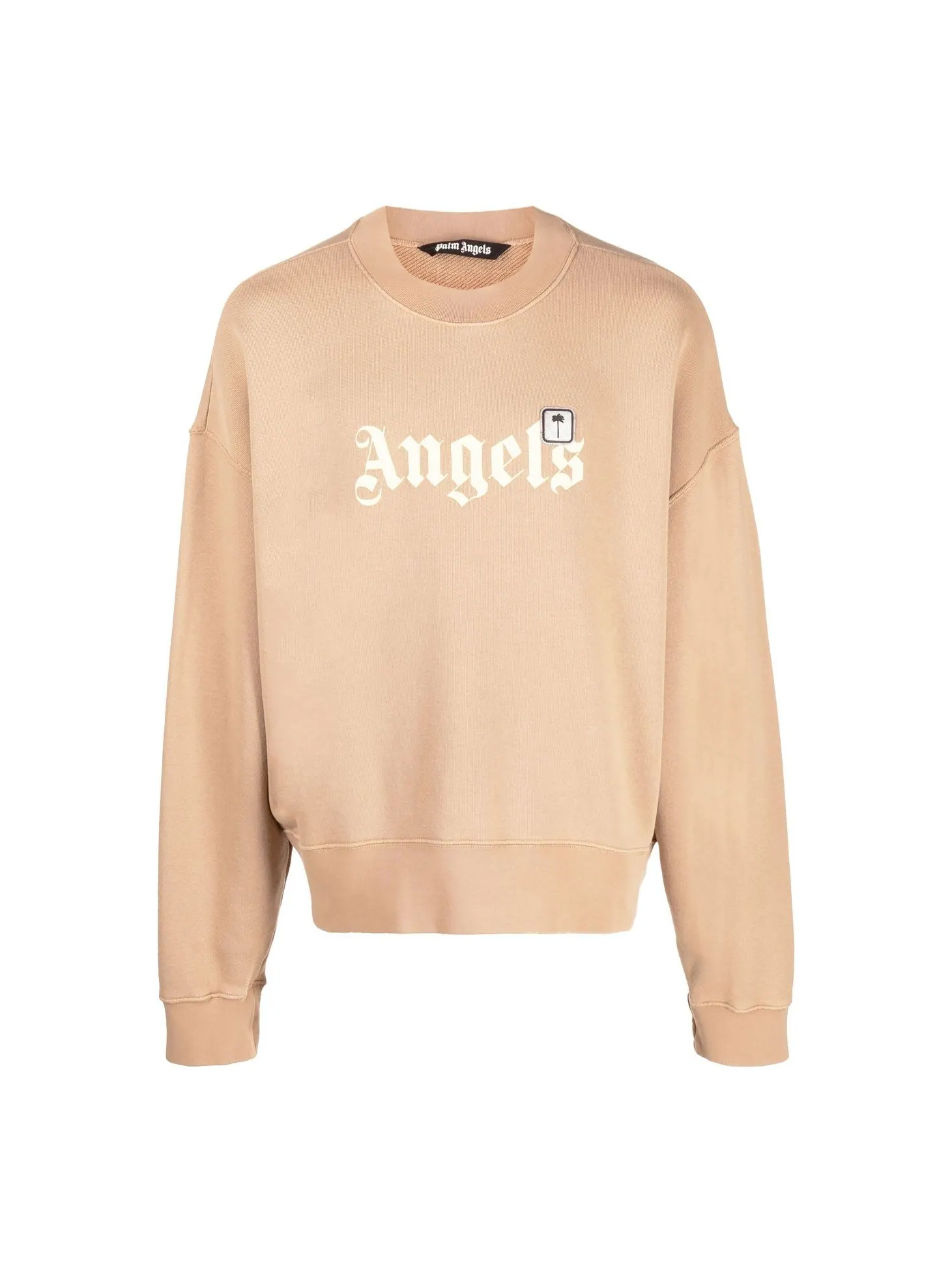 Толстовка Palm Angels с нашивкой и логотипом — изображение 1 из 1, бежевый/белый