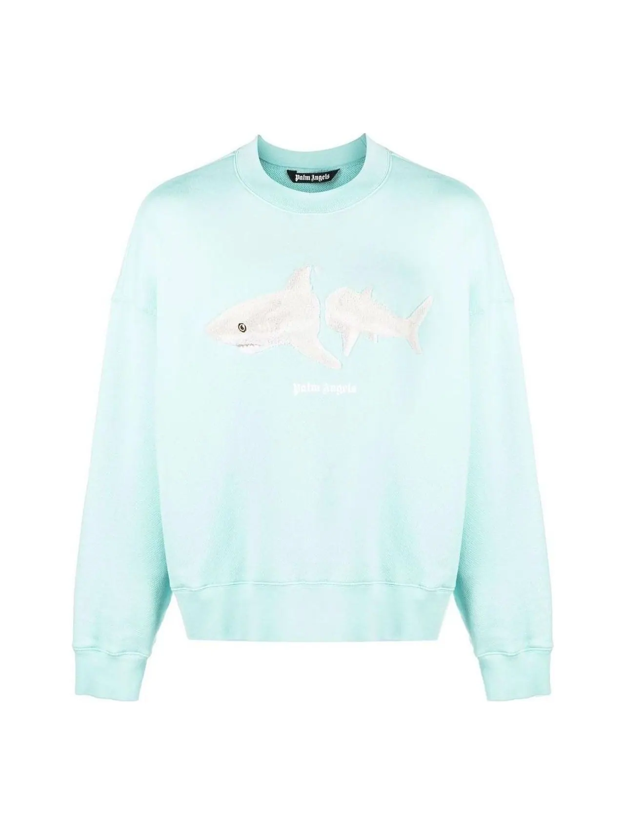 Свитер Palm Angels Split Shark Crew Sweater 'Blue White' — изображение 1 из 4, синий/белый
