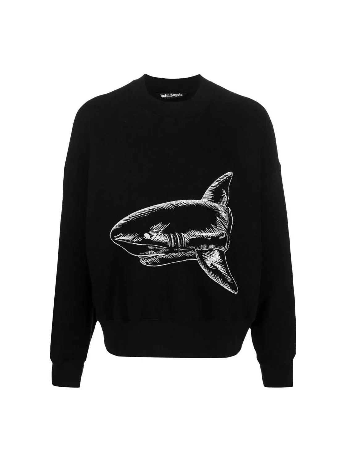 Palm Angels Split Shark Crew 'Black White' — изображение 1 из 5, черный/белый
