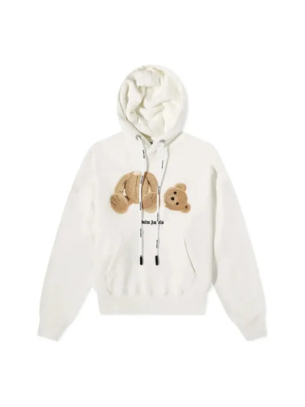 Толстовка kill the bear popover hoodie 'off white brown' Palm Angels — изображение 1 из 3, белый/коричневый