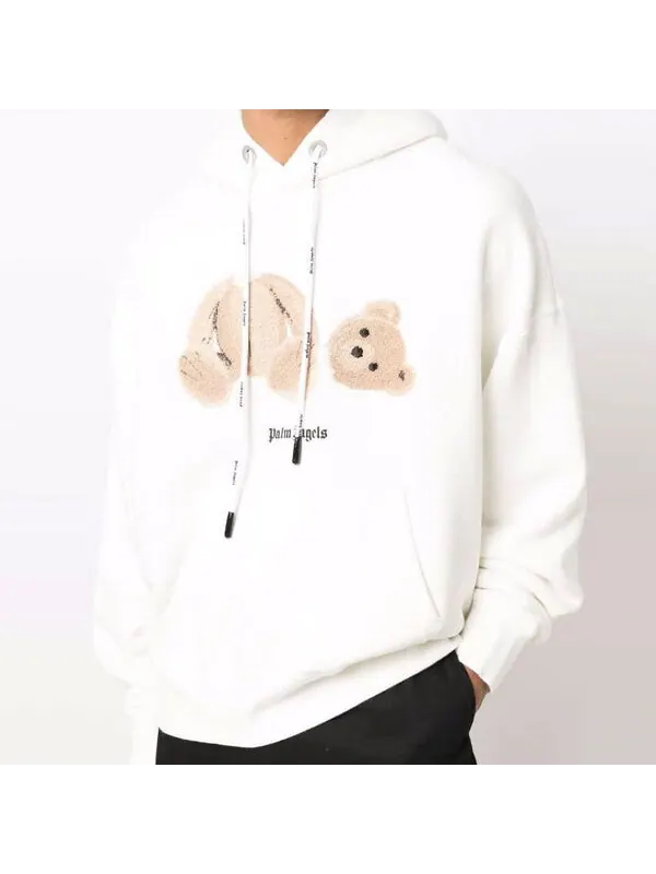 Толстовка kill the bear popover hoodie 'off white brown' Palm Angels — изображение 2 из 3, белый/коричневый