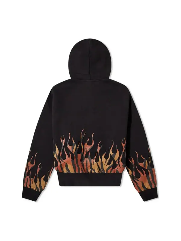 Толстовка tiger flames popover hoodie 'black orange' Palm Angels — изображение 2 из 4, черный/оранжевый