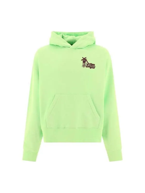Толстовка douby logo printed cotton hoodie 'bright green' Palm Angels — изображение 1 из 2, яркий зеленый