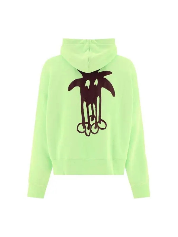Толстовка douby logo printed cotton hoodie 'bright green' Palm Angels — изображение 2 из 2, яркий зеленый