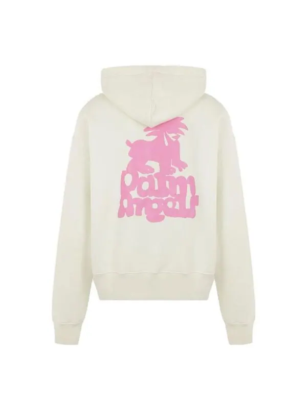 Толстовка ss23 leon classic hoodie 'pale green fuchsia' Palm Angels — изображение 2 из 2, бежевый/розовый