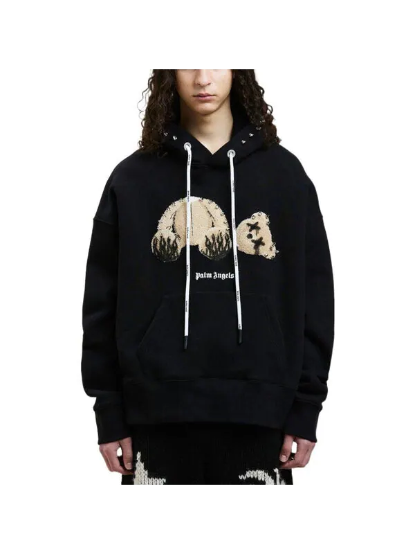Толстовка fw22 punk bear hoodie 'black brown' Palm Angels — изображение 3 из 3, черный/коричневый