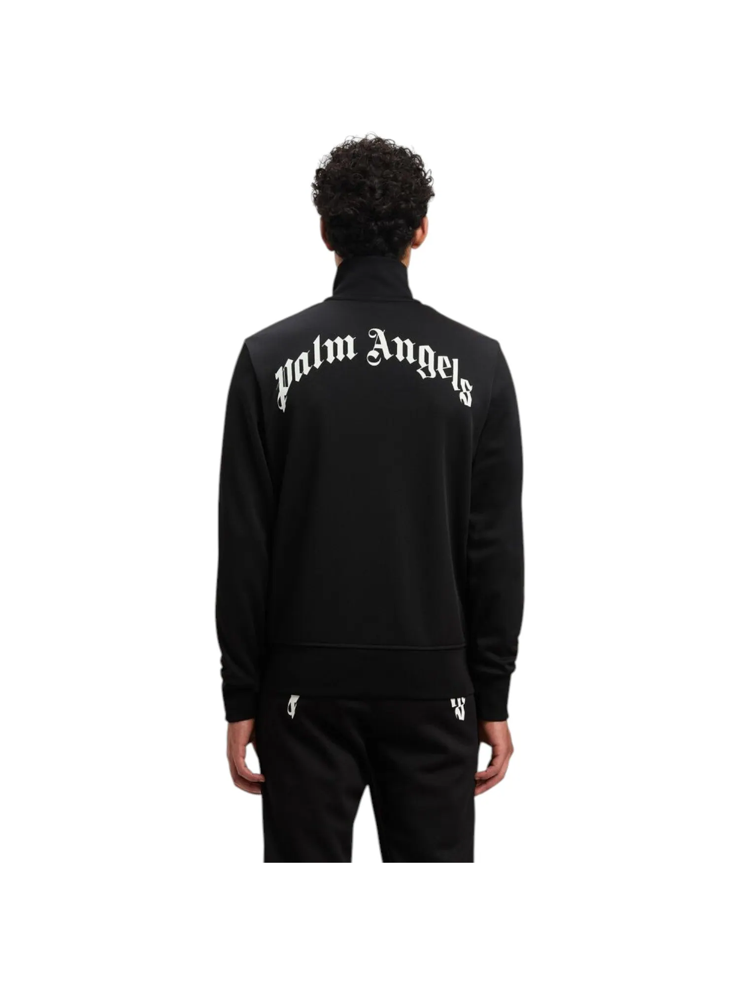 Спортивная куртка Palm Angels с изогнутым логотипом на спине — изображение 2 из 2, черный/белый