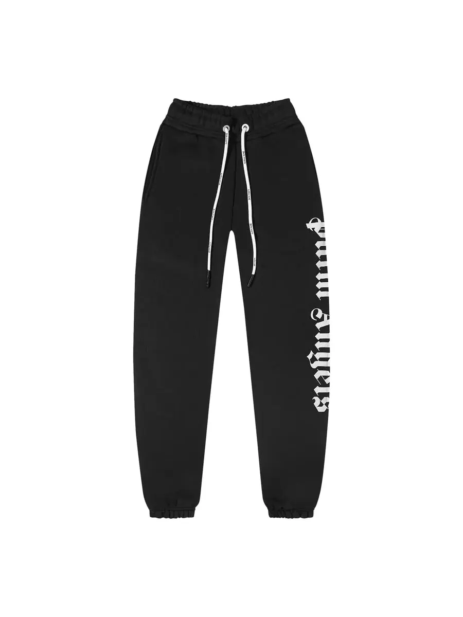 Спортивные брюки Palm Angels SS22 Side Logo Sweatpants 'Black White' — изображение 1 из 4, черный
