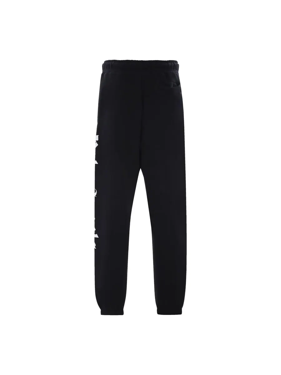 Спортивные брюки Palm Angels SS22 Side Logo Sweatpants 'Black White' — изображение 2 из 4, черный