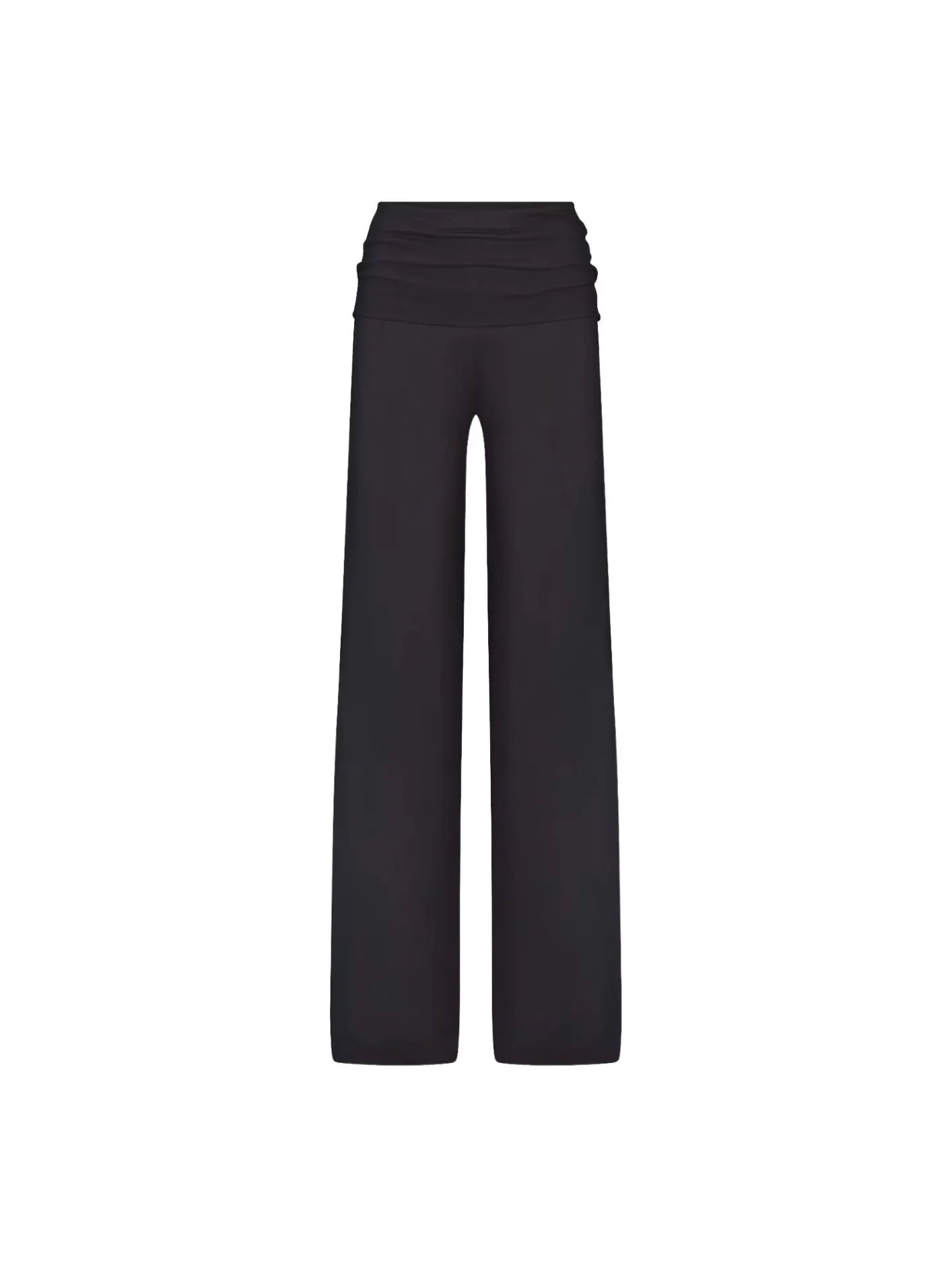 (WMNS) Nike x SKIMS Stretch Knit Foldover Wide Leg Pant 'Obsidian' — изображение 1 из 3, обсидиан