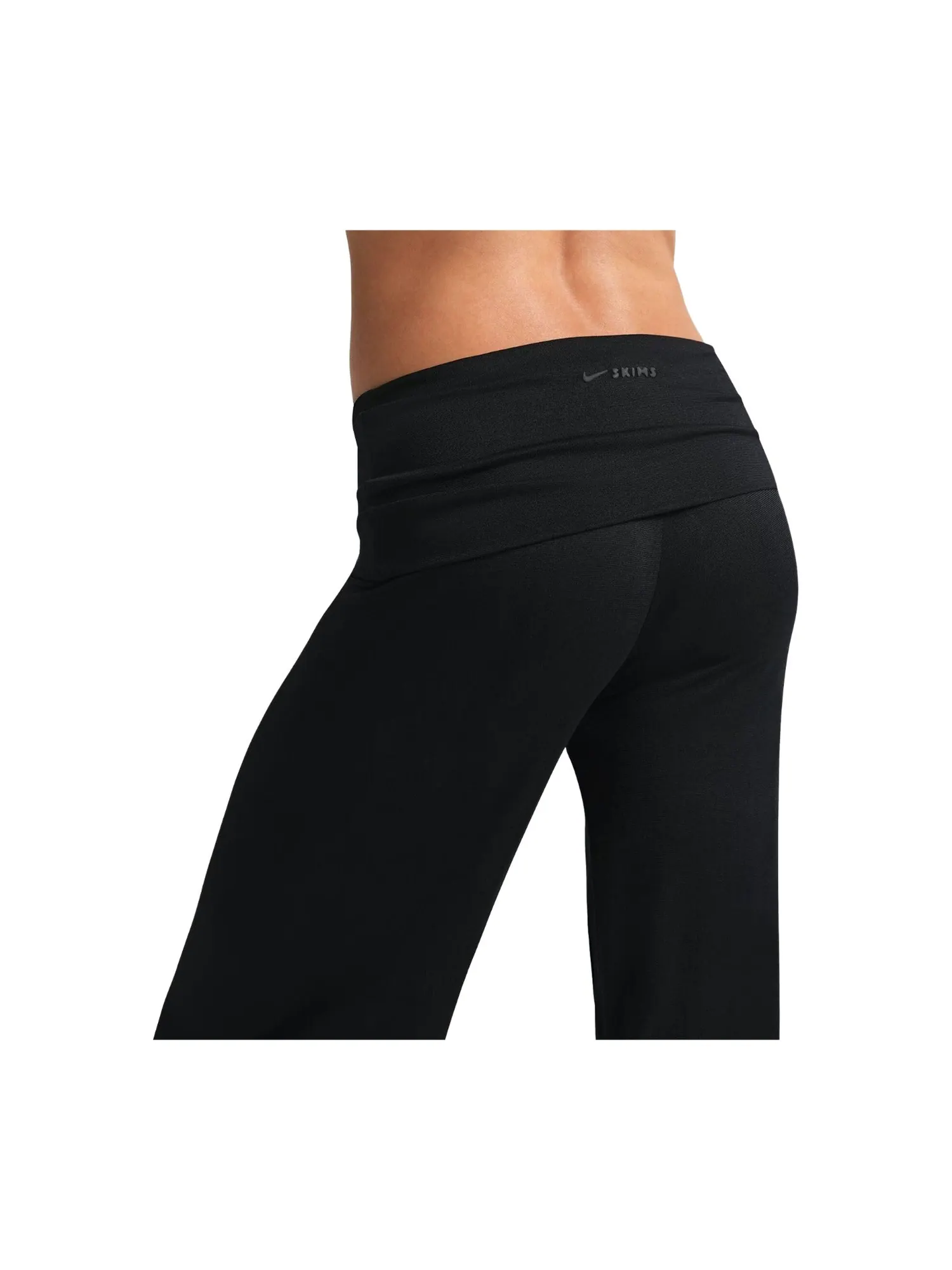 (WMNS) Nike x SKIMS Stretch Knit Foldover Wide Leg Pant 'Obsidian' — изображение 3 из 3, обсидиан