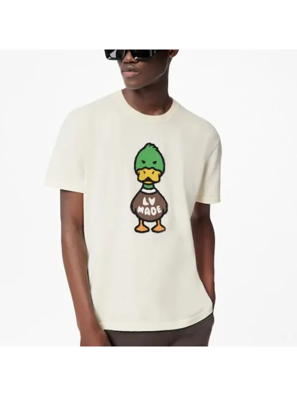 Футболка men's x nigo2 crossover lv2 ss22 cartoon printing cozy short sleeve white Louis Vuitton — изображение 3 из 4, белый