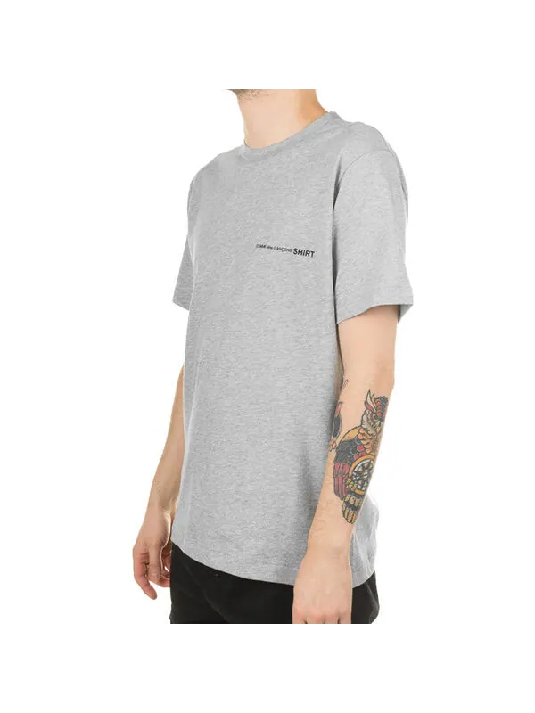 Футболка little logo applique cotton short-sleeve tee 'grey' Comme Des Garcons — изображение 4 из 4, серый