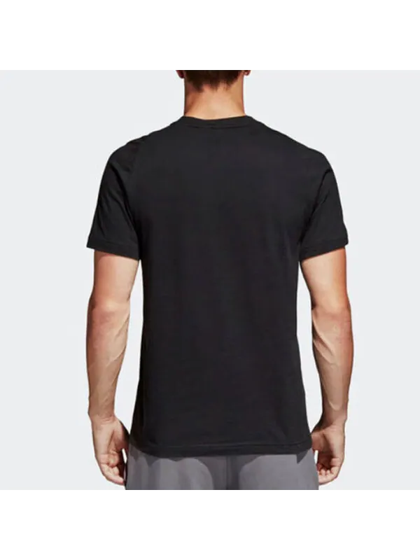 Футболка adidas Solid Color Logo Running Casual Short Sleeve Black — изображение 4 из 4, мульти