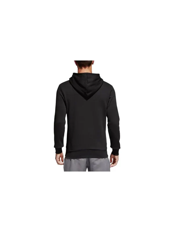 Толстовка adidas Essentials Linear Pullover Hoodie 'Black' — изображение 2 из 2, черный/белый