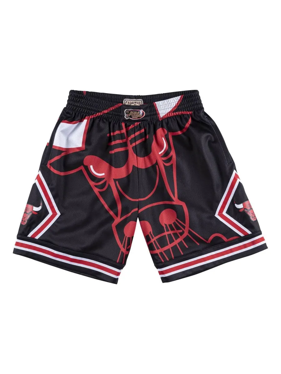 Спортивные шорты Mitchell & Ness x NBA Chicago Bulls 1997-98 Big Face Shorts 'Black' — изображение 1 из 2, черный