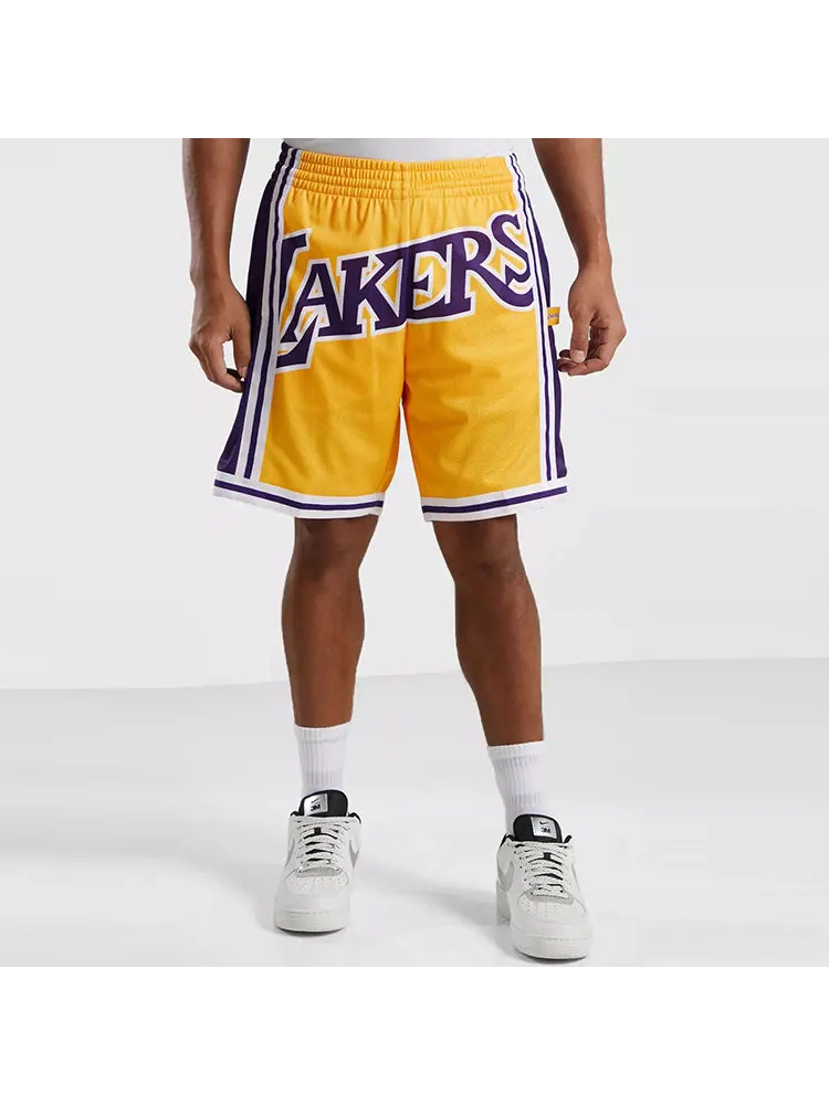 Спортивные шорты Mitchell & Ness x NBA Big Face 2.0 Shorts 'Los Angeles Lakers' — изображение 3 из 4, желтый