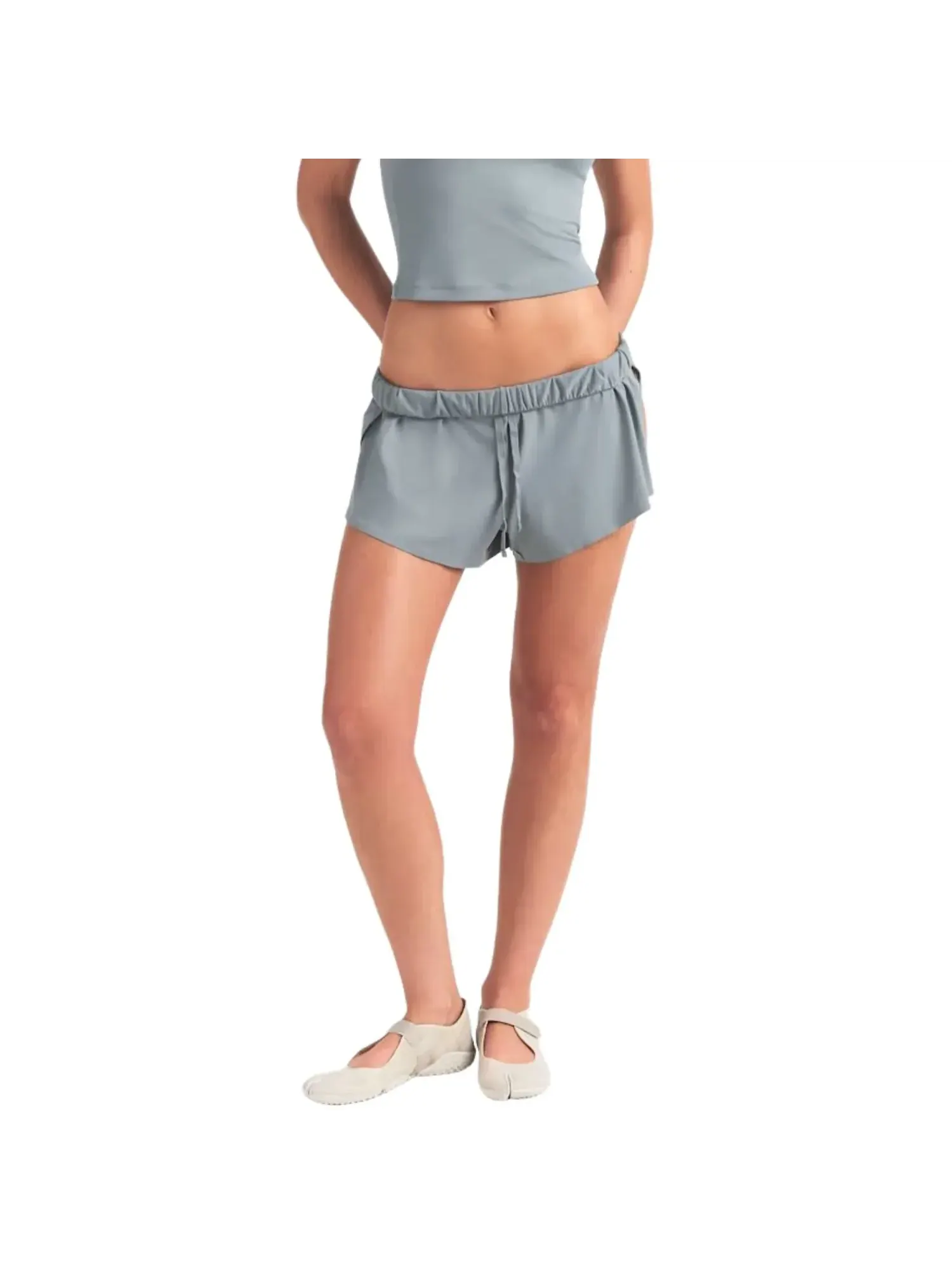 Шорты (WMNS) Nike x SKIMS Airy Mini Shorts 'Washed Pacific' — изображение 2 из 4, синий