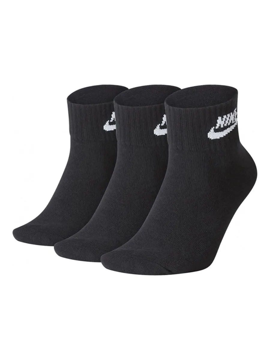 Носки Nike Everyday Essential Ankle Sports Training Socks Unisex 3-Pairs Black — изображение 1 из 2, черный