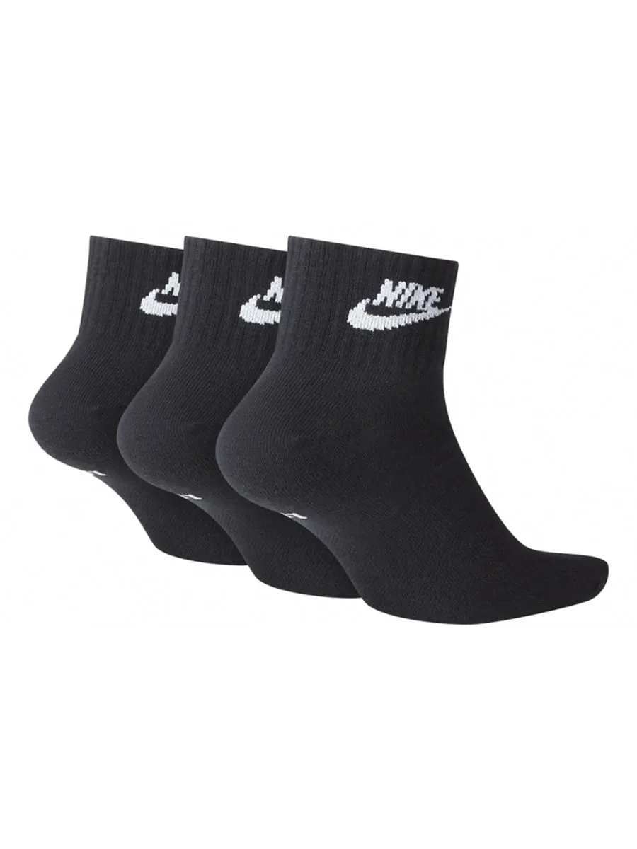 Носки Nike Everyday Essential Ankle Sports Training Socks Unisex 3-Pairs Black — изображение 2 из 2, черный