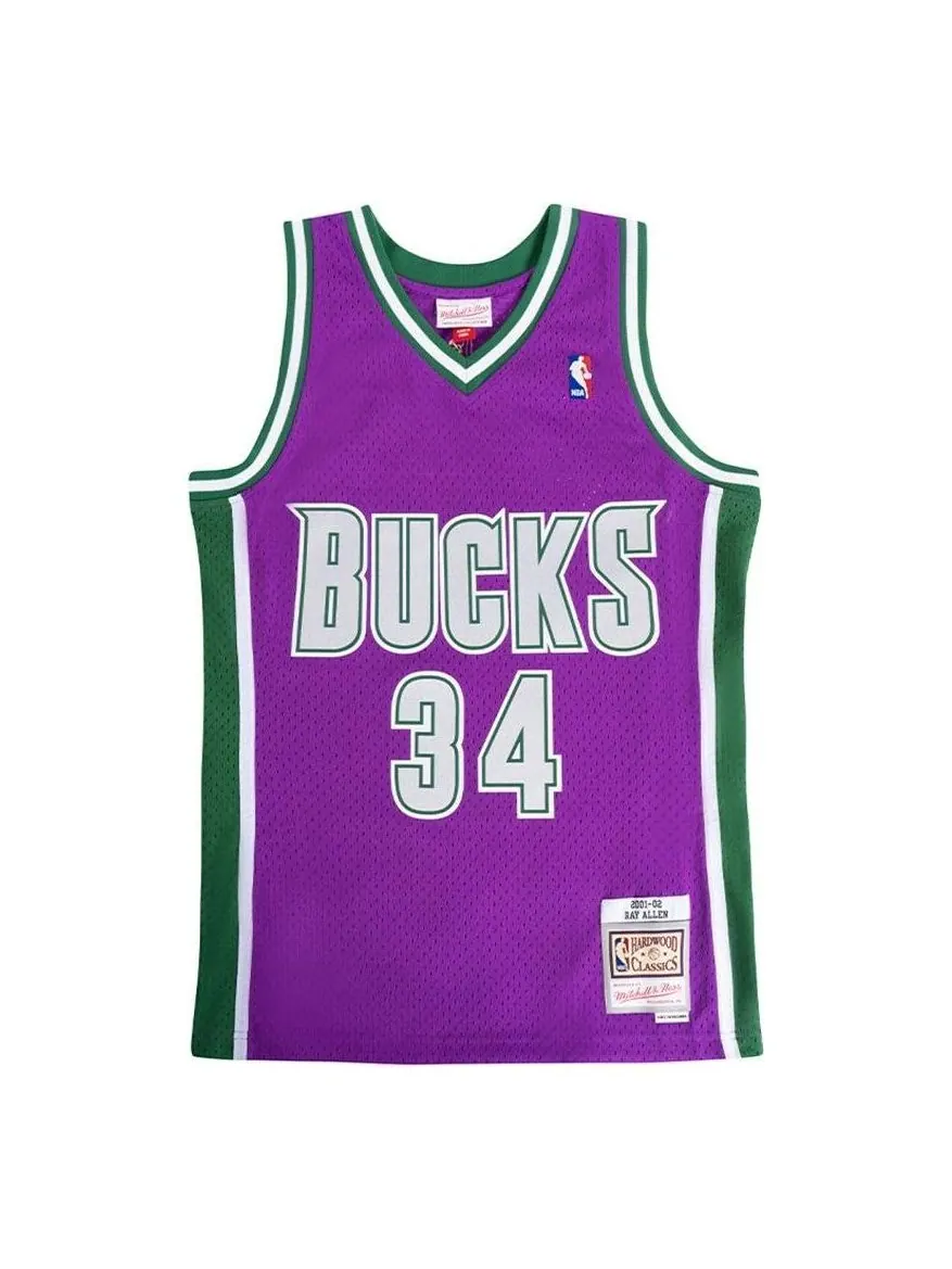 Джерси Mitchell & Ness x NBA Milwaukee Bucks 2001-02 Swingman Jersey 'Ray Allen 34' — изображение 1 из 2, фиолетовый