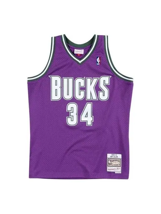 Баскетбольное джерси Mitchell & Ness NBA Swingman Jersey 'Milwaukee Bucks - Ray Allen 2000-01' — изображение 1 из 2