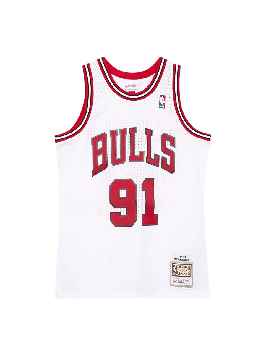 Джерси Mitchell & Ness x NBA Chicago Bulls 1997-98 Swingman Jersey 'Dennis Rodman 91' — изображение 1 из 3, белый