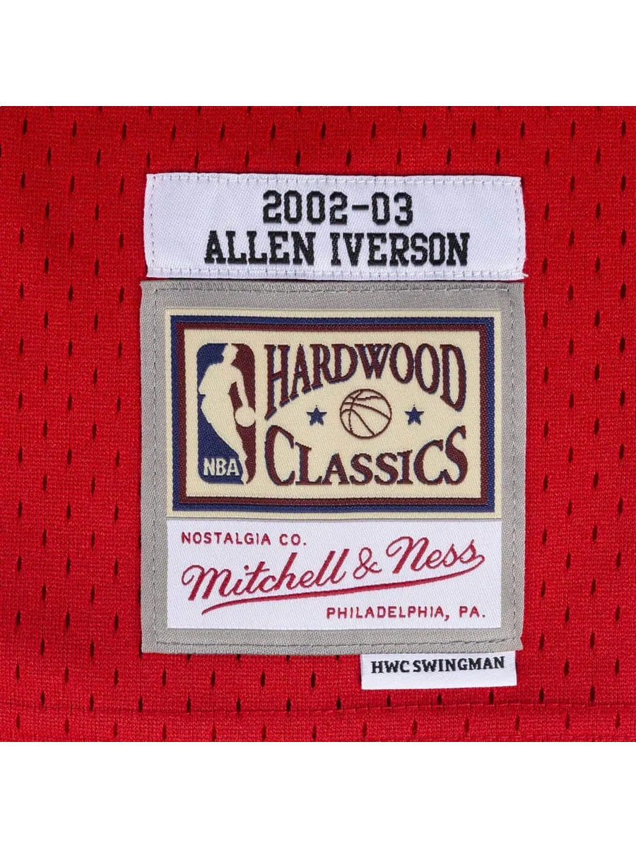 Джерси Mitchell & Ness x NBA Philadelphia 76ers2002-03 Swingman Jersey 'Allen Iverson' — изображение 3 из 3, красный