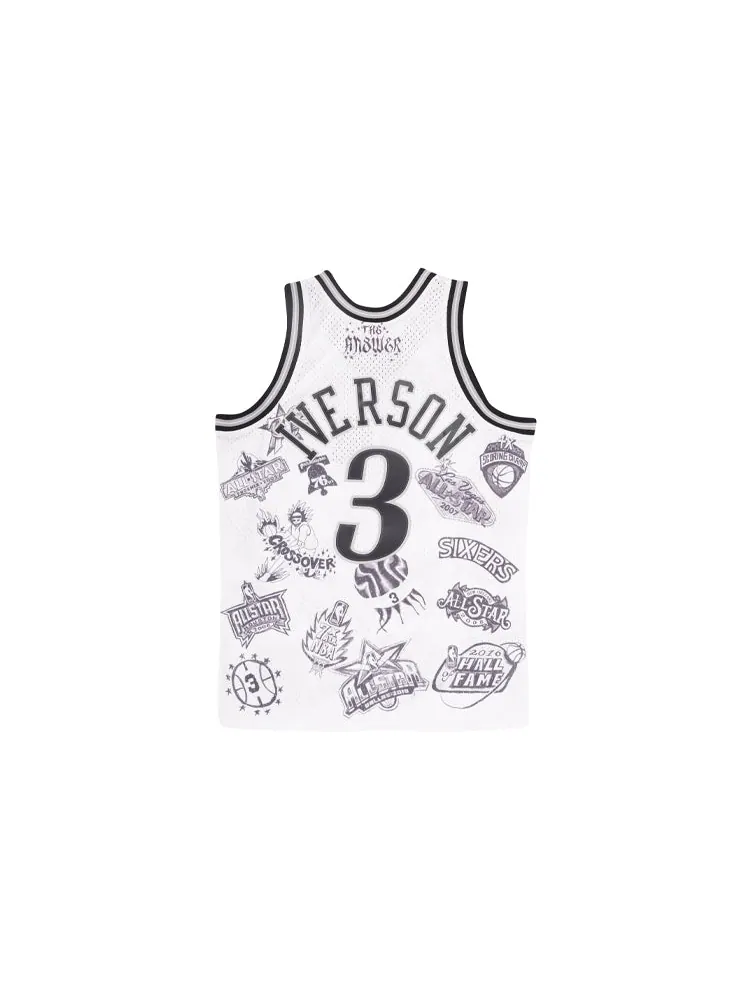 Баскетбольное джерси Mitchell & Ness NBA AI World Tour Swingman Philadelphia 76ers Jersey - White — изображение 2 из 2