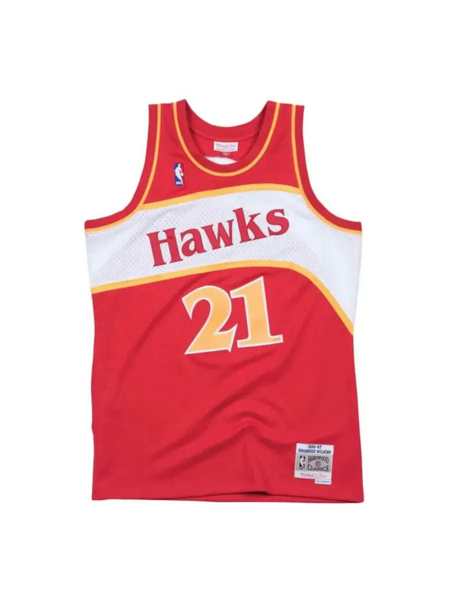 Джерси Mitchell & Ness x NBA Atlanta Hawks 1986-87 Road Swingman Jersey 'Dominique Wilkins 21' — изображение 1 из 2, красный